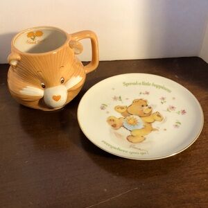 Vintage Care Bears Collectible Mug Plate